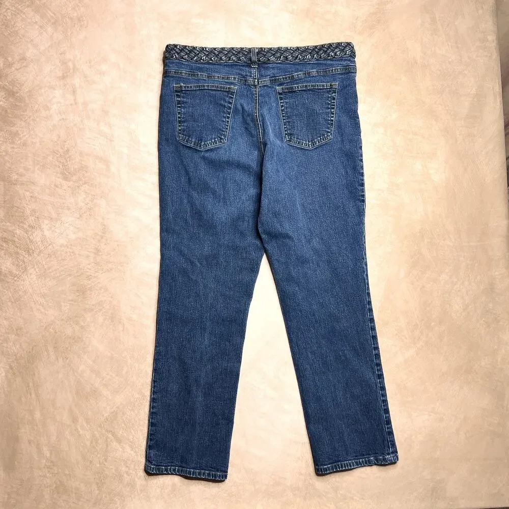 Vintage Y2K Ralph Lauren Jeans Co Braided Denim Pants High Rise Western Rodeo